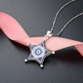 wholesale 925 Sterling Silver Full Diamond Five-Point Star Pendant Necklace, Small and Exquisite, High-End, Unique, Elegant Zircon Collarbone Chain for Women-0-1
