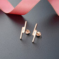 wholesale S925 Silver Plated Rose Gold Lightning Ear Studs Elegant and Fashionable Commuting Office OL Women's Earrings Source Factory Wholesale-0-2