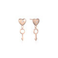 wholesale S925 Silver Metal Material Japanese Diamond Inlaid Earrings Korean Version Zircon Heart Shape Sweet Ear Drop Retro Style Arrow Ear Accessories Wholesale-0-4