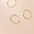 wholesale Sterling Silver S925 Women's Ring Korean Style Minimalist Chain Design Buckle Clasp Thin Band Chic Jewelry J7892-0-3