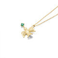 wholesale 9K gold creative new emerald dove delivering happiness-0-4