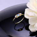 wholesale 9K gold Japanese-style light jewelry vintage European-inspired natural opal ring for women, trendy and versatile new collection-0-1