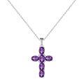 wholesale 925 Silver Pendant Necklace with Natural Gemstone Crystal Cross for European and American Women, Directly Supplied by the Manufacturer-0-7