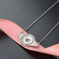 wholesale 925 Sterling Silver Blue Evil Eye Pendant Necklace Turkish Ethnic Women's Jewelry Minimalist Design Collarbone Chain Silver Accessory-0-2