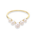 wholesale 9K gold lightweight luxury V-shaped natural freshwater pearl ring for women, new collection from the original factory-0-4