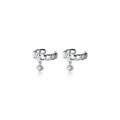 wholesale S925 Silver Fresh and Sweet Single Diamond Chain Ear Cuff, No Piercing Required, Small and Delicate Ear Clip Accessory G7040-0-4