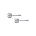wholesale S925 Sterling Silver Korean-style Mini Square Ear Piercing Earrings for Women, Simple Diamond-studded Ear Accessories G2289-0-4