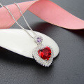 wholesale S925 Silver Zircon Necklace for Women, Luxury Crystal Heart Pendant, Fashionable New Style Accessory, Drop Shipping-0-2