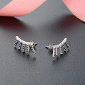 wholesale S925 Silver Korean Japanese Diamond Earrings for Women, Elegant Minimalist Versatile Studs Creative Comb Earrings Direct Factory-0-3