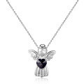 wholesale S925 Silver Vintage-Inspired Pendant with Exquisite Inlay of Natural Gemstones and Colored Crystal Angel Necklace-0-13