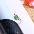 wholesale 9K Gold Retro Cameo Square Chalcedony Elegant Ring, Summer New Accessory Wholesale-0-1