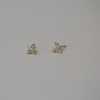 wholesale 9K Gold Cute Korean Style Mini Playful Student Girl Earrings with Zirconia-9K per price