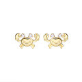 wholesale 9K Gold New Ocean World Small Crab Zircon Earrings, Summer Underwater Series Small Fish Seahorse Stud Earrings-0-4