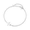 wholesale S925 silver Korean version minimalist super cute brushed small airplane bracelet accessory S1287-0-4