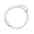 wholesale S925 silver Japanese-style infinity symbol numeric charm bracelet with minimalist heart accessory S2419-0-4