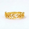wholesale 925 Silver with 9K Gold Plated Japanese-style Light Luxury Floral Vine Leaf Ring for Women, Exquisite Craft Retro Plant Leaf Ring for Wholesale-0-1