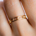 wholesale 9K Gold Exquisite Hollow Star Moon Ring, Simple and Versatile New Zircon Ring Hot Sale-0-2