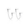 wholesale S925 silver minimalist double ear hole star earrings two-way wear bean earrings E7367-0-3