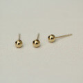 wholesale 14K Solid Gold Classic Round Student Earrings for Both Genders-0-0