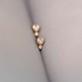 wholesale 9K Gold Heart-Shaped Zircon Stud Earrings, Exquisitely Cute and Playful for Students-0-0