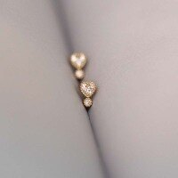 wholesale 9K Gold Heart-Shaped Zircon Stud Earrings, Exquisitely Cute and Playful for Students-9K per price