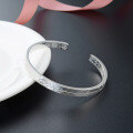 wholesale 999 Sterling Silver LOVE Letter Engraved Wide Noodle Cuff Bracelet Fashion Minimalist Young Women's Adjustable Opening Bangle-0-3
