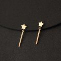 wholesale 9k Gold Factory Star Earrings Custom Korean Import Mini Five-Pointed Star Straight Stud Flash Earrings-0-0