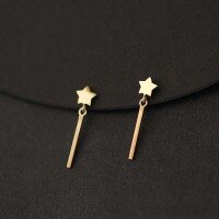 wholesale 9k Gold Factory Star Earrings Custom Korean Import Mini Five-Pointed Star Straight Stud Flash Earrings-Price 9K