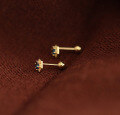 wholesale 9K Gold Screw Ear Studs for Women, Minimalist and Dainty Earrings, Korean Style Chic and Personality Internet Celebrity Accessories-0-3