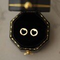 wholesale 9K Gold Heart-shaped Hollow-out Stud Earrings, Student Simple Korean Style Minimalist Solid-0-0