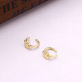 wholesale 9K genuine gold Japanese-style cute and super adorable cat paw ear cuff for women, petite and delicate mini cat claw ear clip-0-3