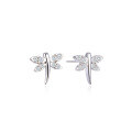 wholesale S925 Silver Korean Japanese Earrings for Women, Stylish Dragonfly Dangle Earrings, Ins Fashion Minimalist Versatile Jewelry Factory Direct Supply-0-4