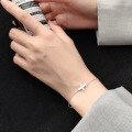 wholesale S925 silver Korean version minimalist super cute brushed small airplane bracelet accessory S1287-0-2