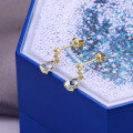 wholesale 9K Gold Aquamarine Drop Earrings for Women, Minimalist and Versatile, Direct from Source Factory-0-2