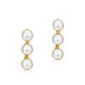 wholesale S925 Sterling Silver Korean Style Minimalist Shell Pearl Geometric Earrings for Women, Internet Famous Student Wholesale Jewelry-0-4