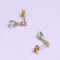 wholesale 9K Gold Aquamarine Drop Earrings for Women, Minimalist and Versatile, Direct from Source Factory-0-3