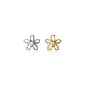 wholesale Sterling Silver Ear Studs for Women, Korean Style Small Fresh and Sweet Hollowed-out Small Flower Five-Claw Single Diamond Earrings G6286-0-4