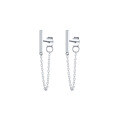 wholesale S925 Sterling Silver Minimalist Straight Bar Chain Drop Earrings, Fast Selling Fashion Earrings For Women-0-6