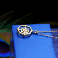 wholesale 9K Gold Vintage Openwork Compass Geometric Pendant Emerald Necklace, Summer New Style-0-3