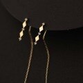 wholesale 9K Gold Wholesale Diamond-Separated Tassel French Vintage Long Ear Thread Earrings New Arrival-0-4