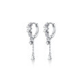 wholesale S925 Sterling Silver Long Drop Waterfall Crystal Rhinestone Fringe Minimalist Stylish Versatile Elegant Row Diamond Earrings G6765-0-4