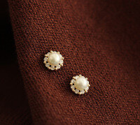 wholesale 9K Gold Korean K Gold Wholesale Small Pearl French Style Minimalist Elegant Ear Cartilage Ear Studs-9K per price