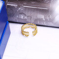 wholesale 9K Gold French Lace Openwork Adjustable Ring for Women, Yili Jewelry Summer New Collection-0-3