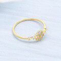 wholesale 9K Gold Hexagonal Starry Snowflake Ring with Exquisite Fashionable White Topaz, Factory Direct-0-3