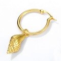 wholesale S925 Silver Plated 14K Gold Exaggerated European Style Golden Shell Mermaid Ear Hoops for Women Factory Wholesale-0-2