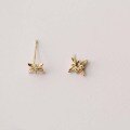 wholesale 14K Gold Zircon Floral Stud Earrings, Popular Korean and Japanese Style-0-2