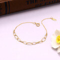 wholesale 9K gold jewelry, unique and niche irregular bubble bracelet, simple hollow circle stackable hand accessory-0-3