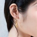 wholesale S925 Silver Plated 14K Gold Exaggerated European Style Golden Shell Mermaid Ear Hoops for Women Factory Wholesale-0-4