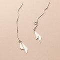 wholesale Metal Material S925 Sterling Silver Long Triangular Ear Thread Women Korean Style Minimalist Geometric Ear Chain Earring E8673-0-3