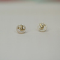 wholesale 9K Gold AU375 Disney Mickey Always By My Side Ear Studs-9K gold one price